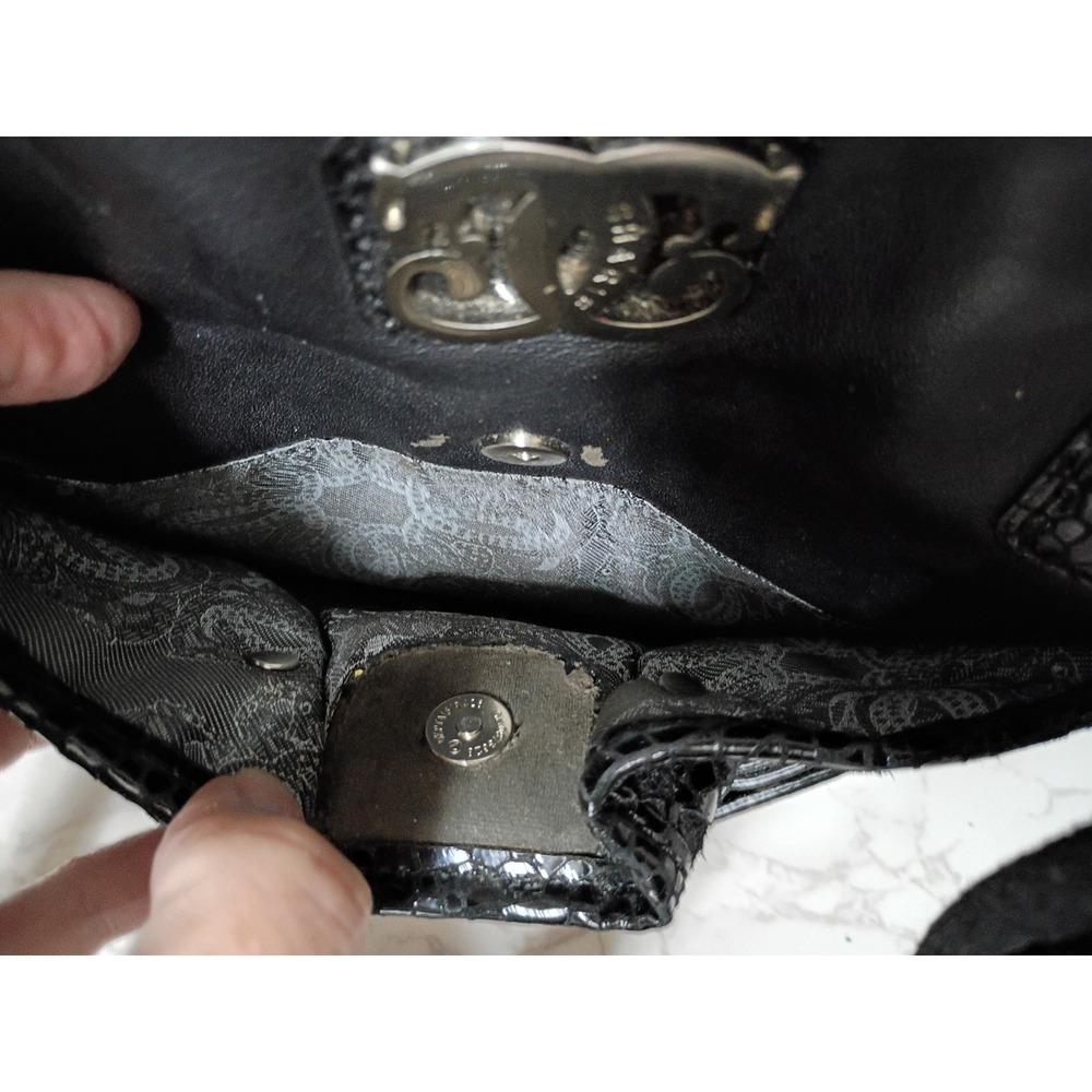 SHARIF Vintage Black Leather Satchel w/ Braided Strap - Picture 8 of 11